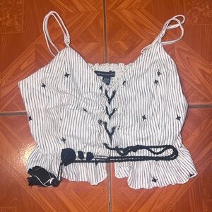 American eagle outfitters spaghetti strap stripped crop top